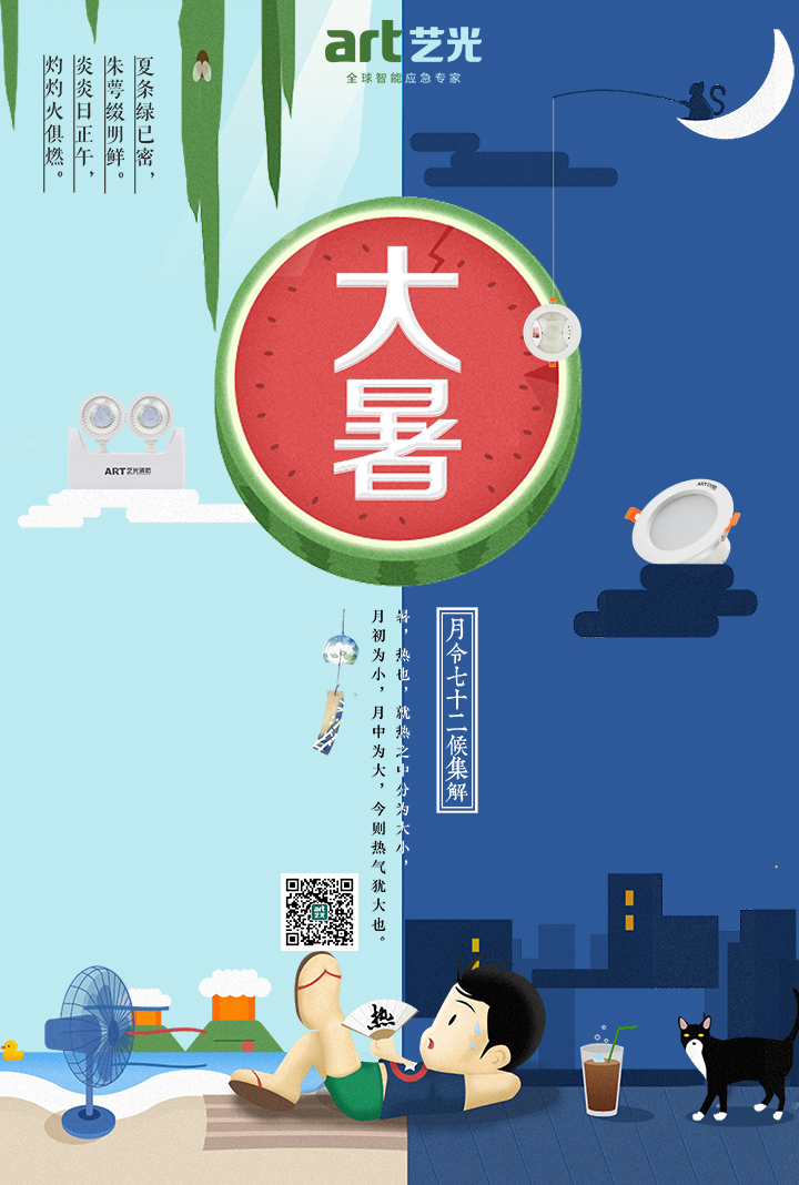 大暑，大暑，熱氣尤大也